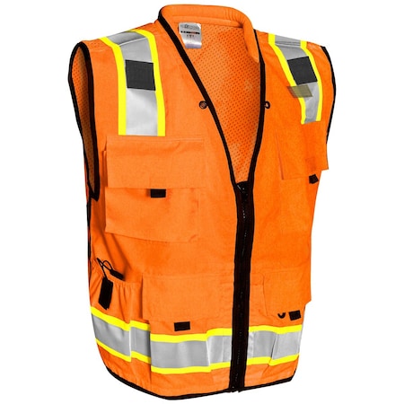 L, Orange, Class 2, Professional Surveyors Vest